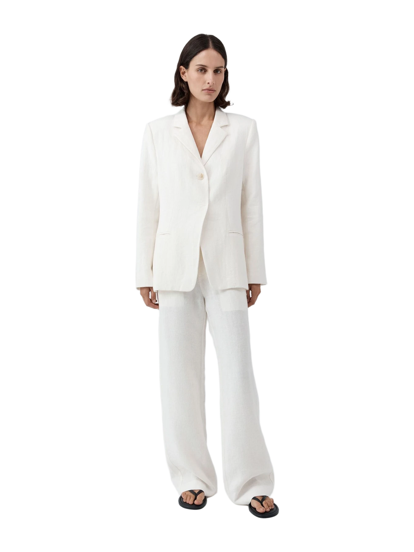 St. Agni 90s Linen Blazer - Off White