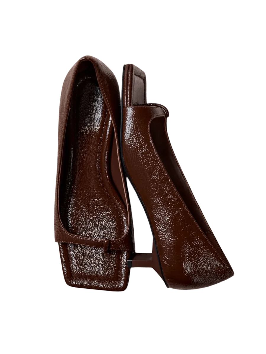 St. Agni 90s Square Toe Heel - Patent Liqueur