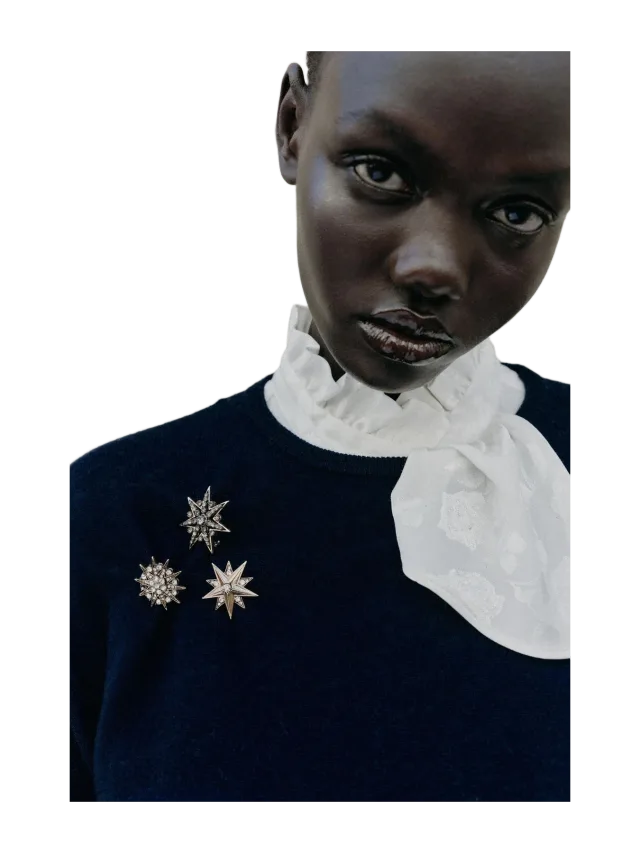 Zara 3-PACK OF RHINESTONE STAR BROOCHES