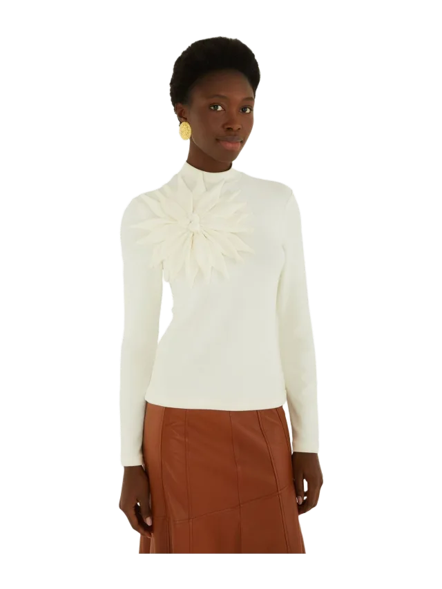 Farm Rio 3d Flower Long Sleeve Blouse