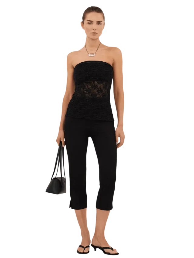 Dissh AGNES BLACK CROCHET BANDEAU TOP
