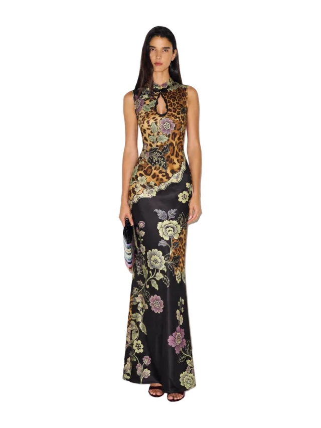 Curated Row Amara Floral Leopard Maxi Dress