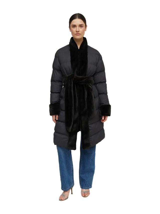 OpéraSPORT AMBRA LONG PUFFER COAT - BLACK