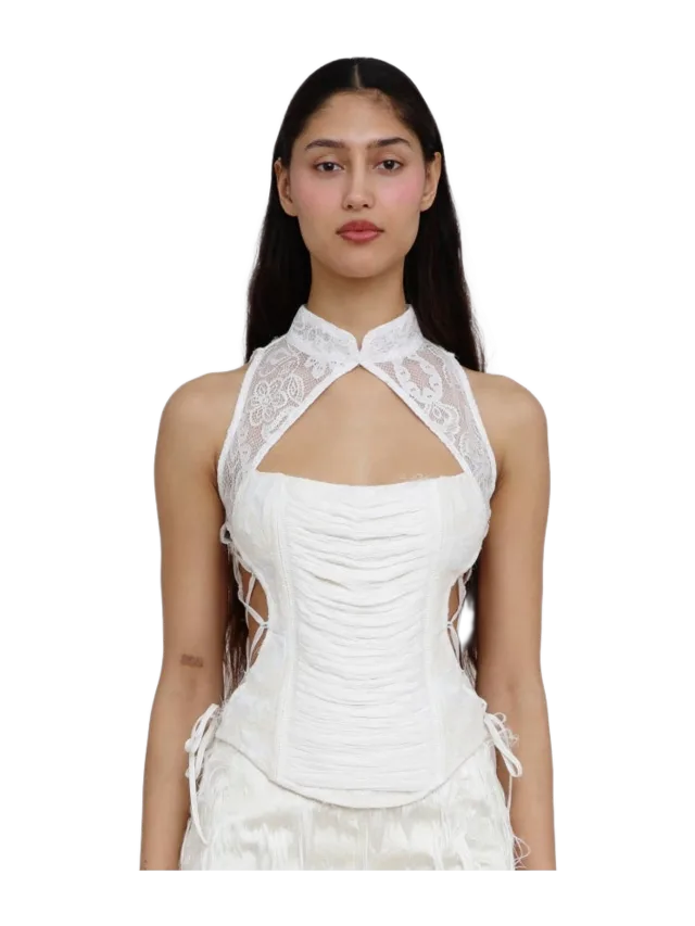 Kim Shui Ana Lace Up Halter Corset-Pre Order