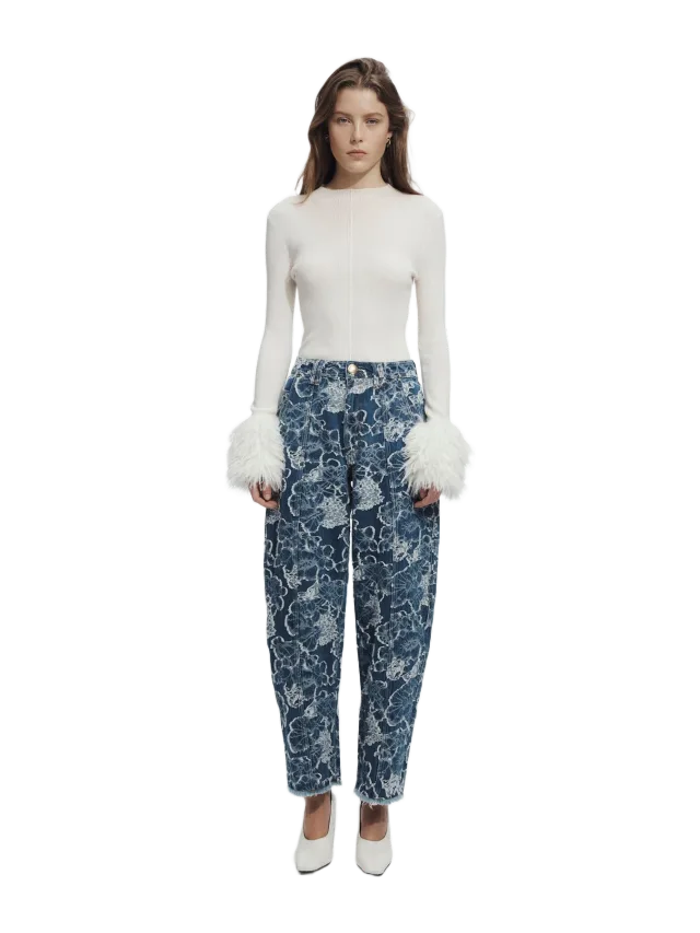 Aje Arlo Jacquard Barrel Jean