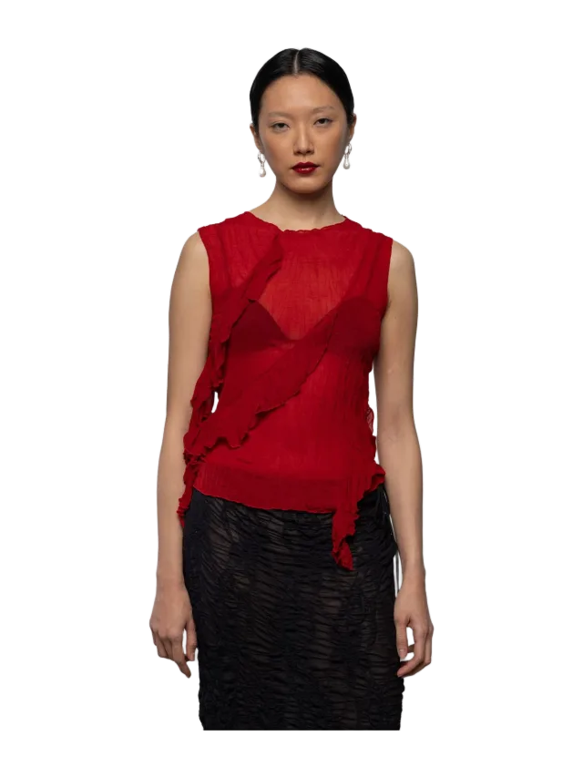 ESTHÉ Asymmetric Ruffle Top &bull; ESTHE