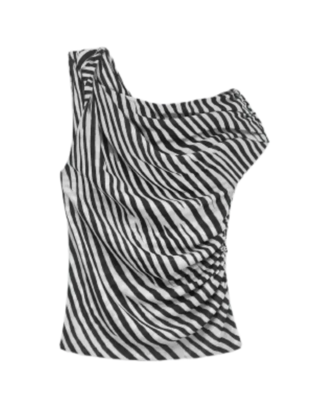 ESTHÉ Asymmetric Twist Printed Top