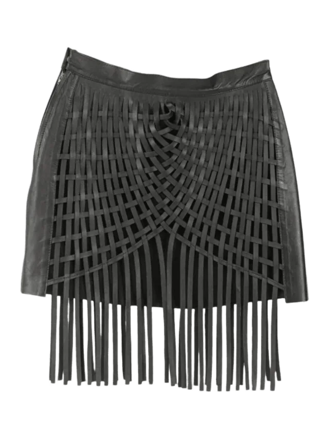 Double A Attalea Leather Skirt Black
