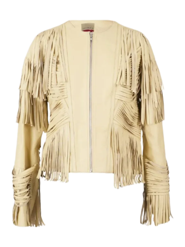 Double A AURORA LEATHER JACKET IN BEIGE YELLOW