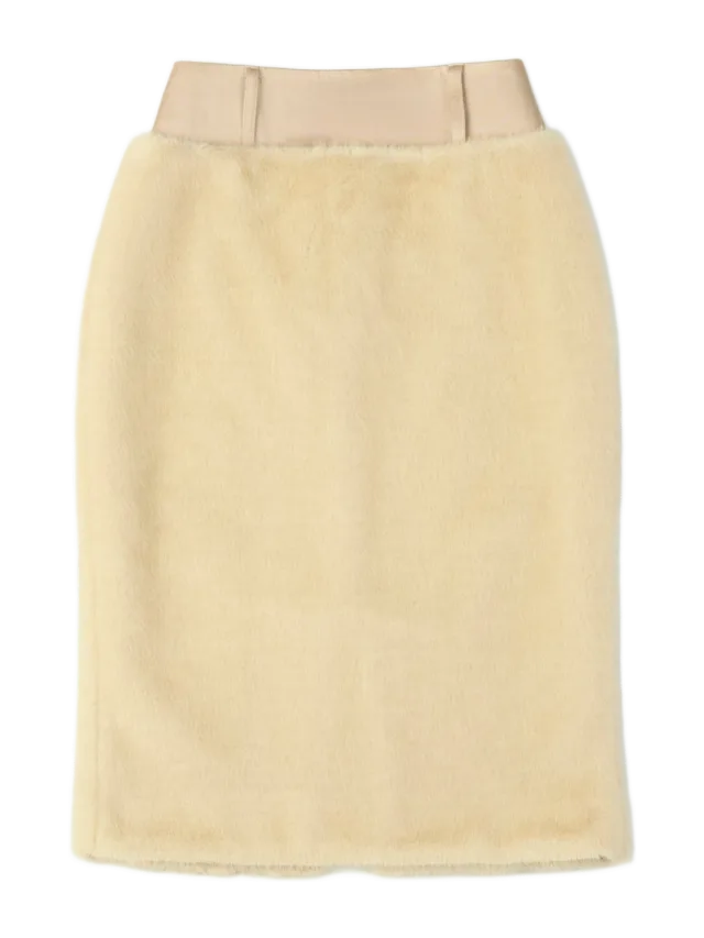 Fancì Club Beach Wedding Fur High-waist Midi Skirt