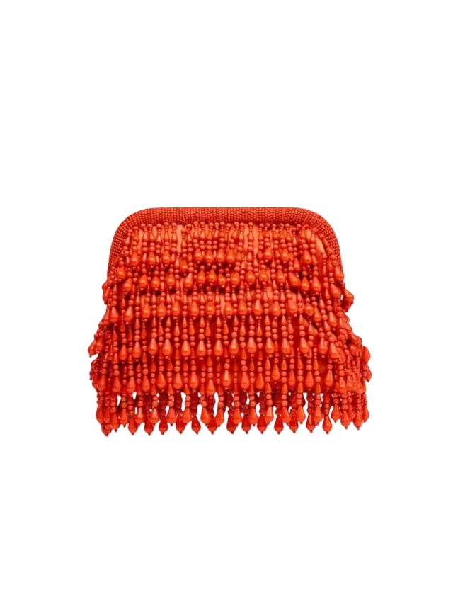 Simon Miller Beaded Drop Clutch In Orange