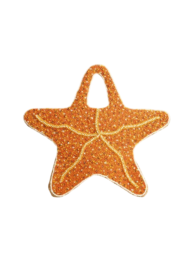 Simon Miller Beaded Starfish Bag In Orange/Natural
