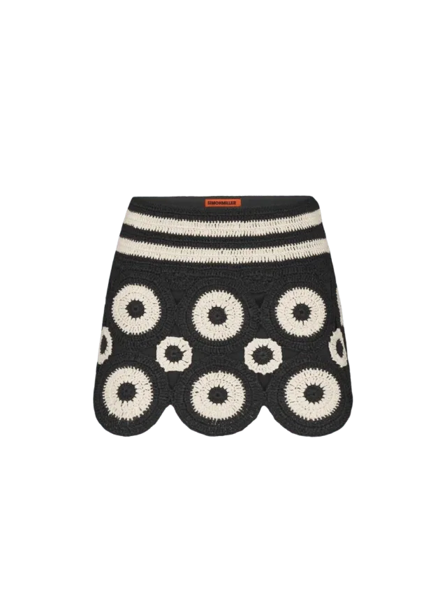 Simon Miller Beep Beep Mini Skirt In Cream/Black