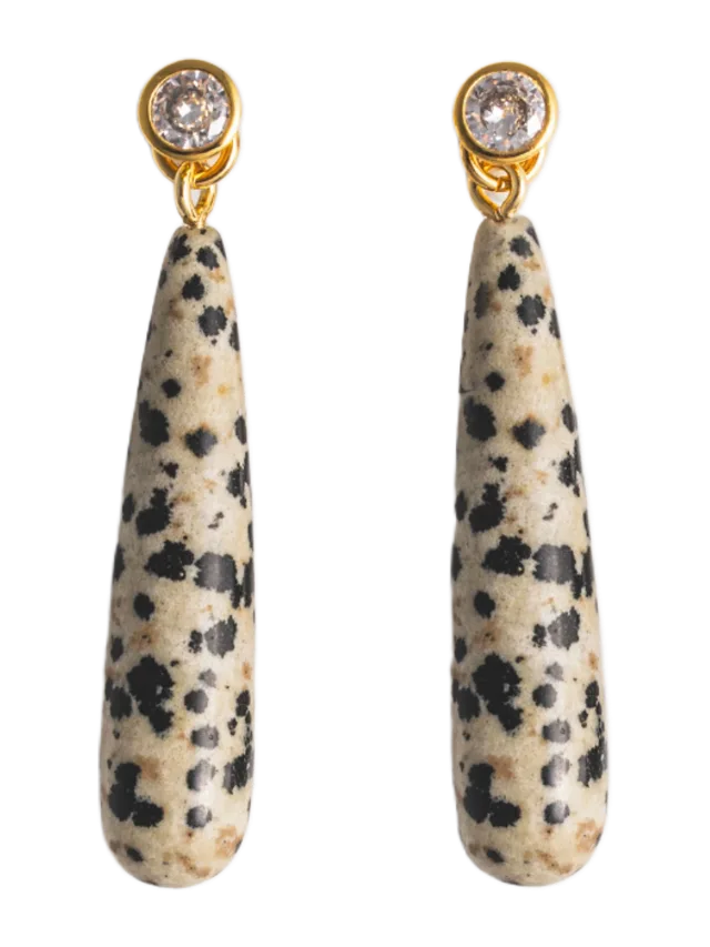 Mademoiselle Jules Bezel Studs & Dalmatian Jasper Ear Jacket