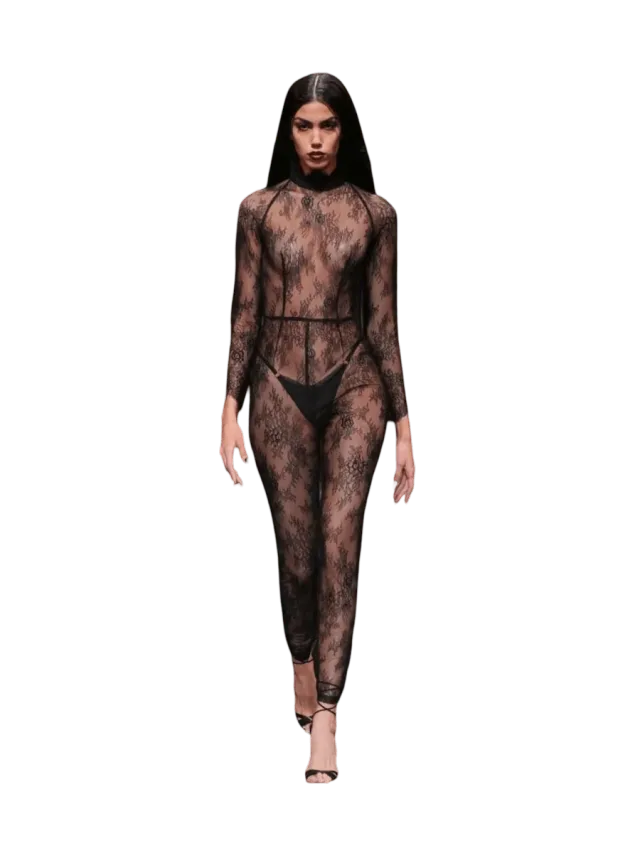 Kim Shui Black Lace Jumpsuit