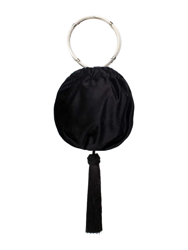 Sarah's Bags Black Velvet With Drop On Alice Wristlet