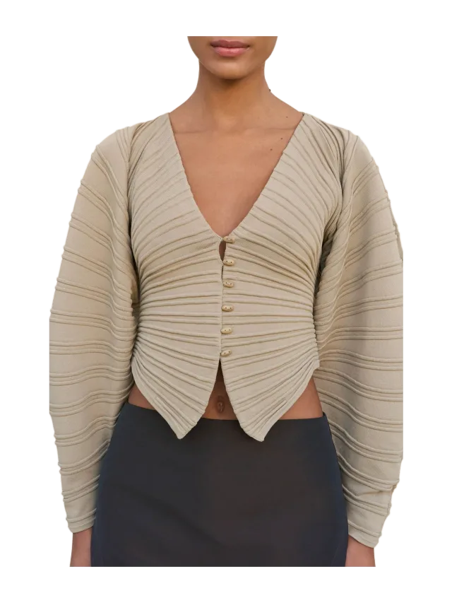 Cult Gaia BLAIR KNIT CARDIGAN - NUTMEG