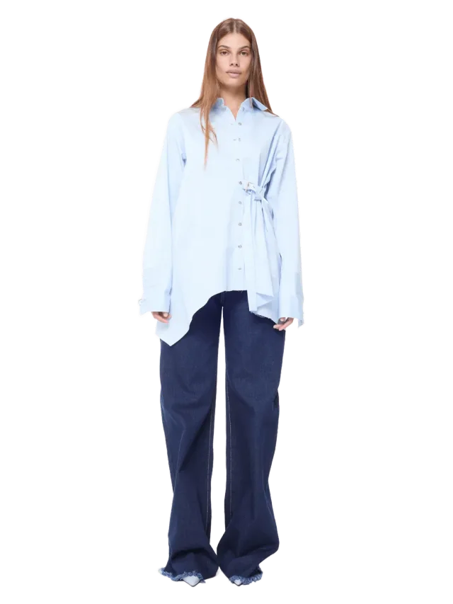 Marques' Almeida BLUE CINCH BELT SHIRT