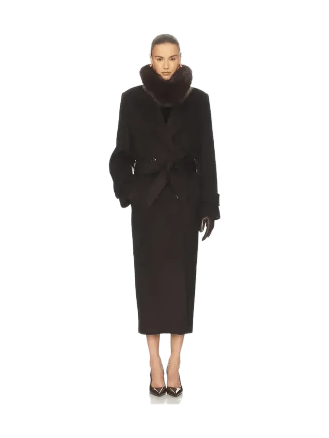Helsa Bold Shoulder Long Coat