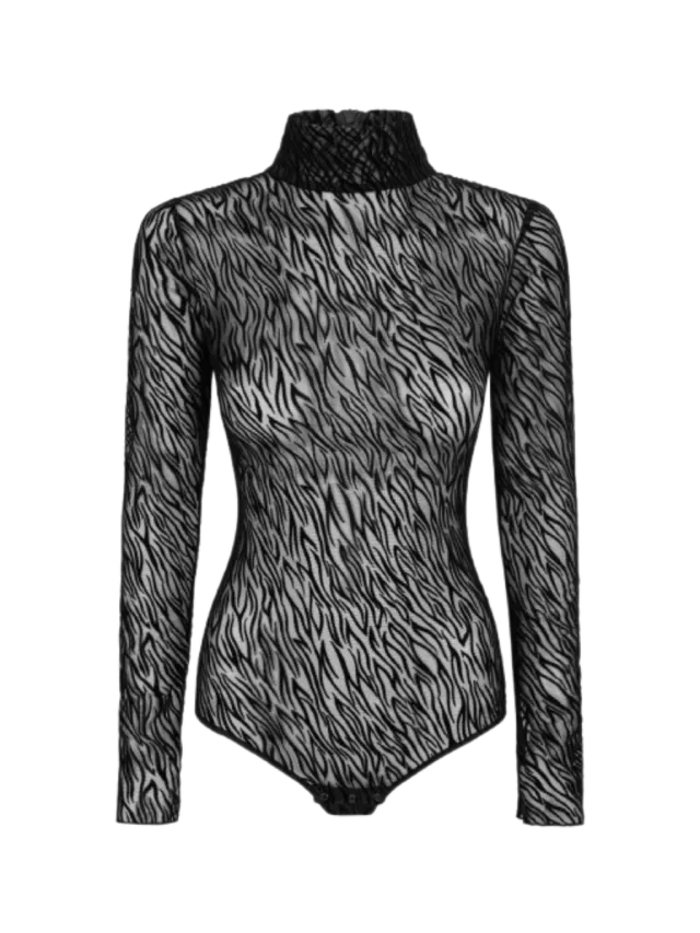 Undress Code Bounty Bodysuit Zebra Black