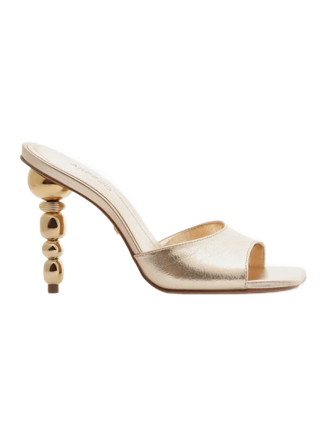 Arezzo Bree High Stiletto Mule Leather Sandal