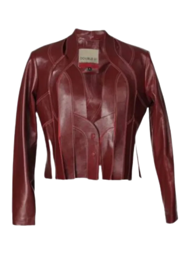 Double A BRIANNA II JACKET LEATHER IN BURGUNDY