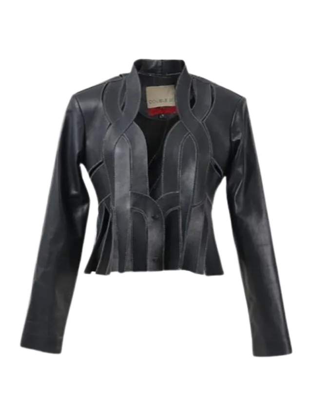 Double A BRIANNA II LEATHER JACKET IN BLACK
