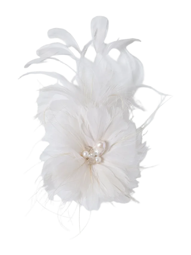 Chan Luu Camellia Flower Brooch White