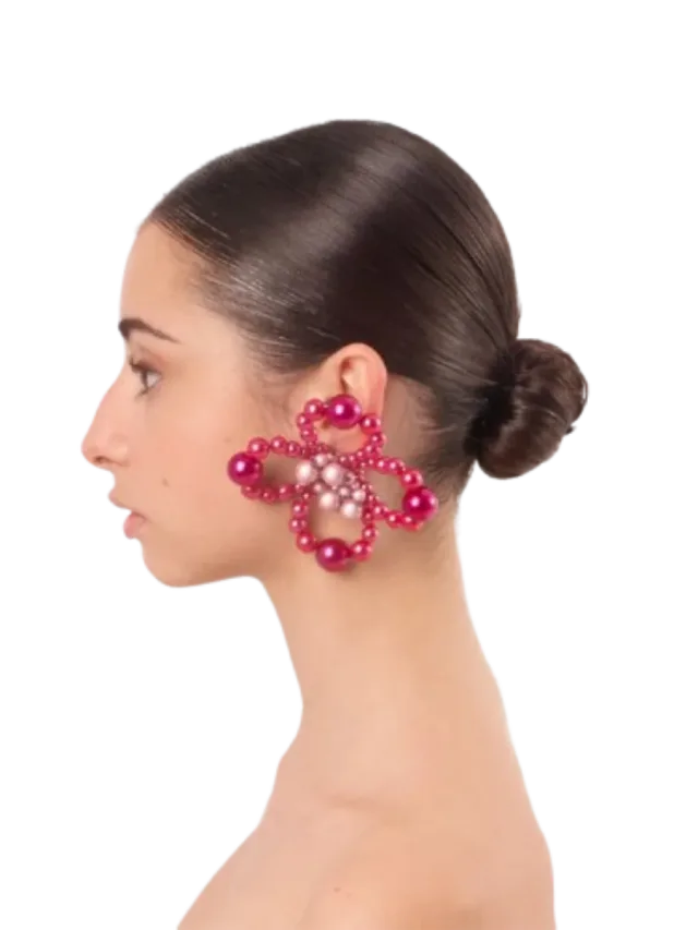 1CONCEPT Candy Earrings — Burgundy / Reflective Pink