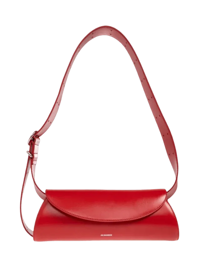 Jil Sander Cannolo Logo Stamped Small Shoulder Bag