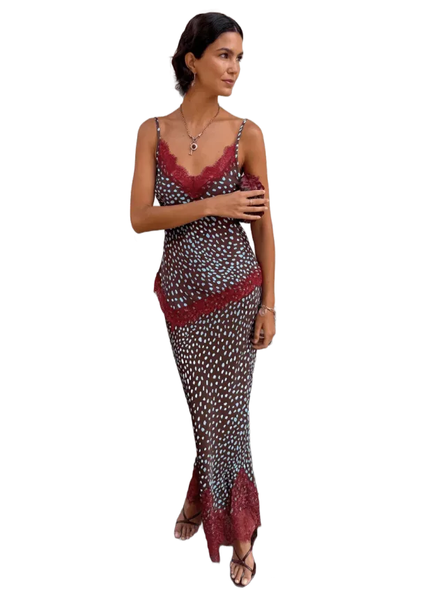 Never Fully Dressed Chocolate Deer Midi Maeva Skirt