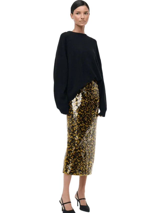 Staud CIARA SKIRT | TURMERIC BLACK