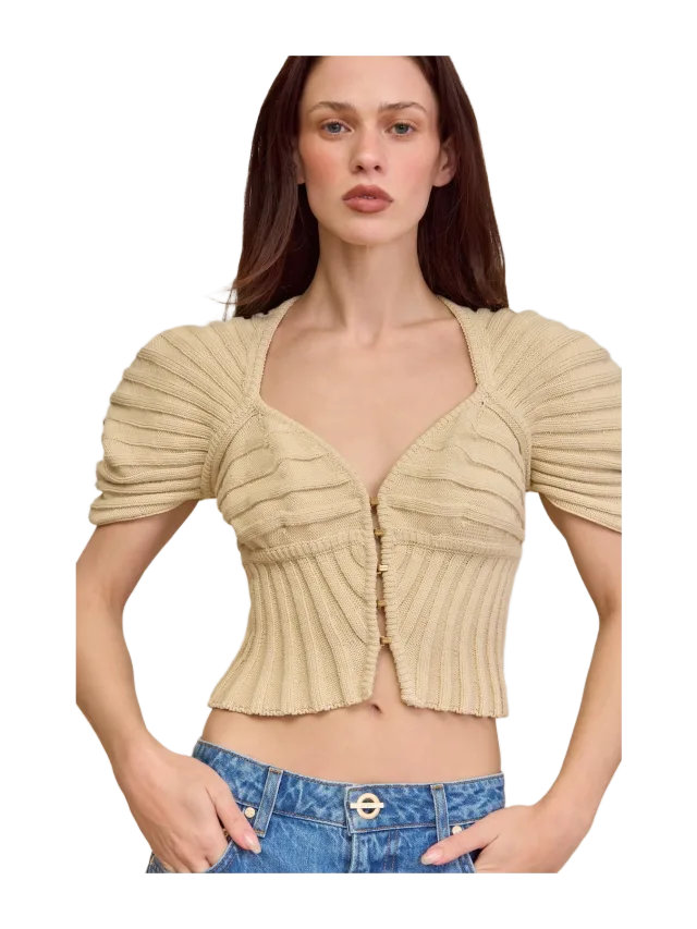 Cult Gaia CILLIAN KNIT TOP - BEACH