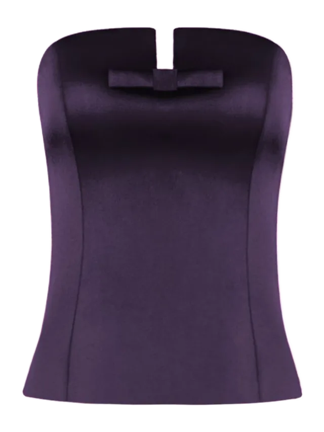 Joelle Zgheib Classic corset with bow in purple satin