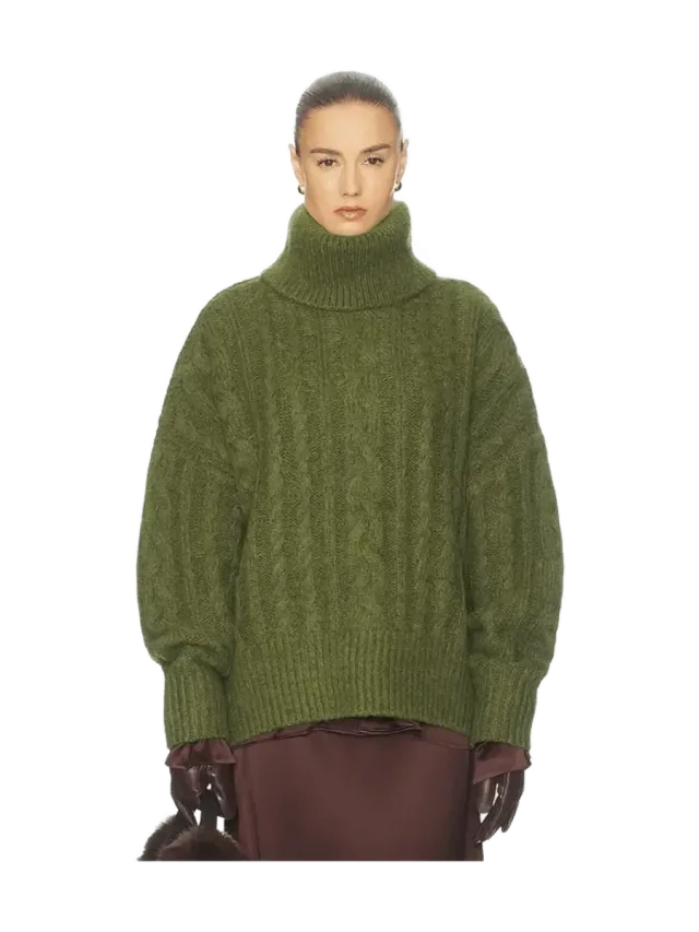 Helsa Claudiya Cable Turtleneck