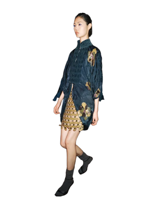 Zara COMBINED JACQUARD SEQUIN JACKET