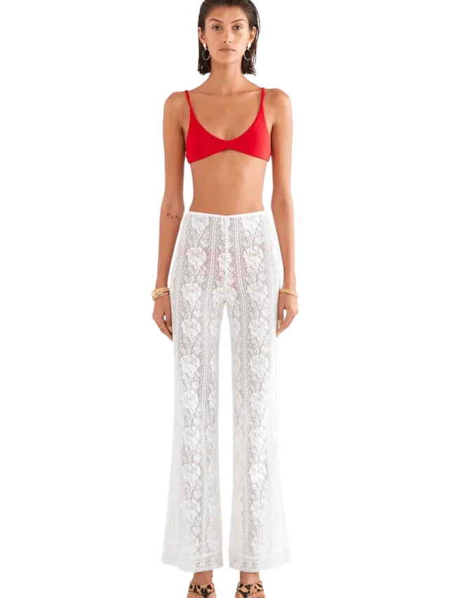 Venroy Cotton Lace Pant - Off White