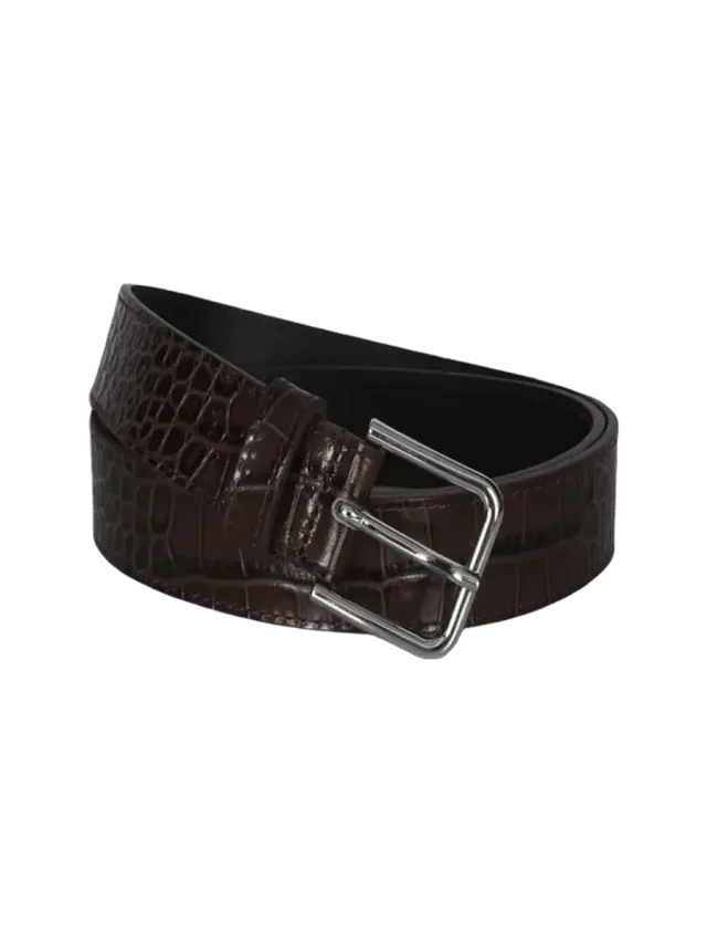 The Frankie Shop Croc Patent Leather Belt