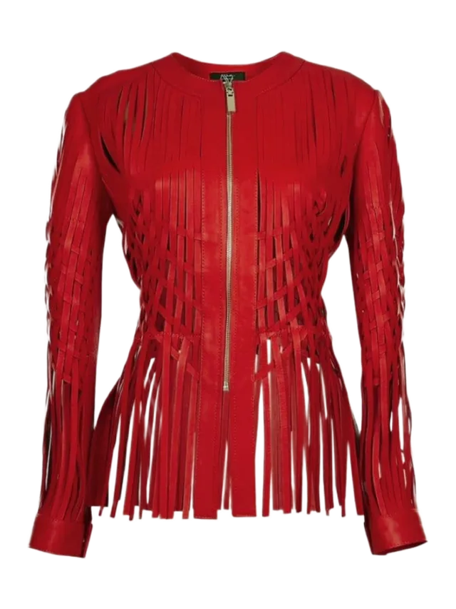 Double A CULT MIA X DOUBLE A ATTALEA RED LEATHER JACKET