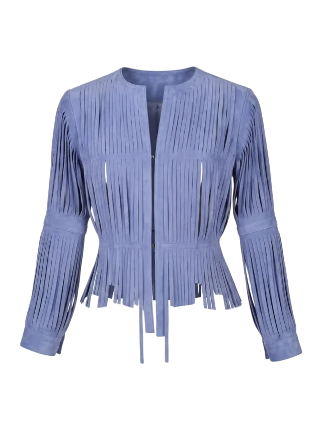 Double A CULT MIA X DOUBLE A AYLA JACKET IN SUEDE BLUE