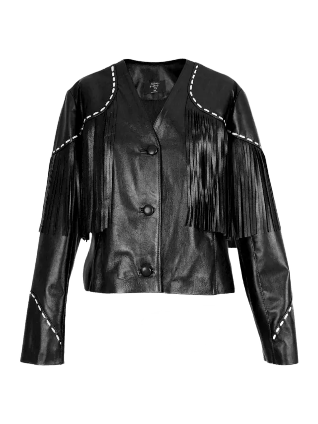 Double A Dalida Leather Jacket Black