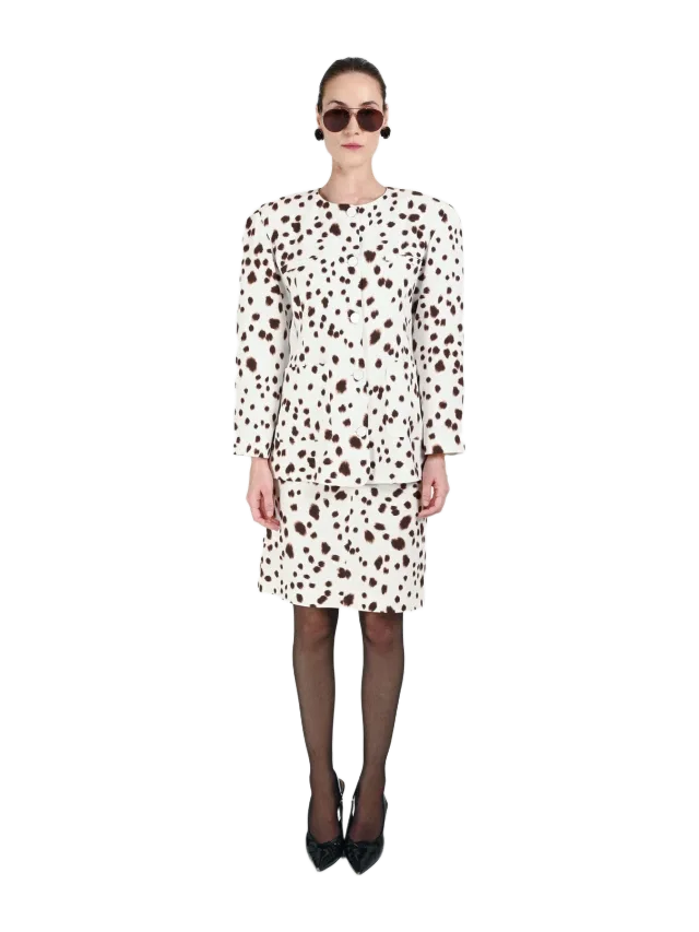 Rowen Rose Dalmatian Jacket with Fake Pockets