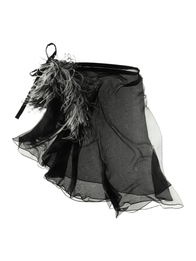 Fancì Club Dancers Feather Midi Skirt