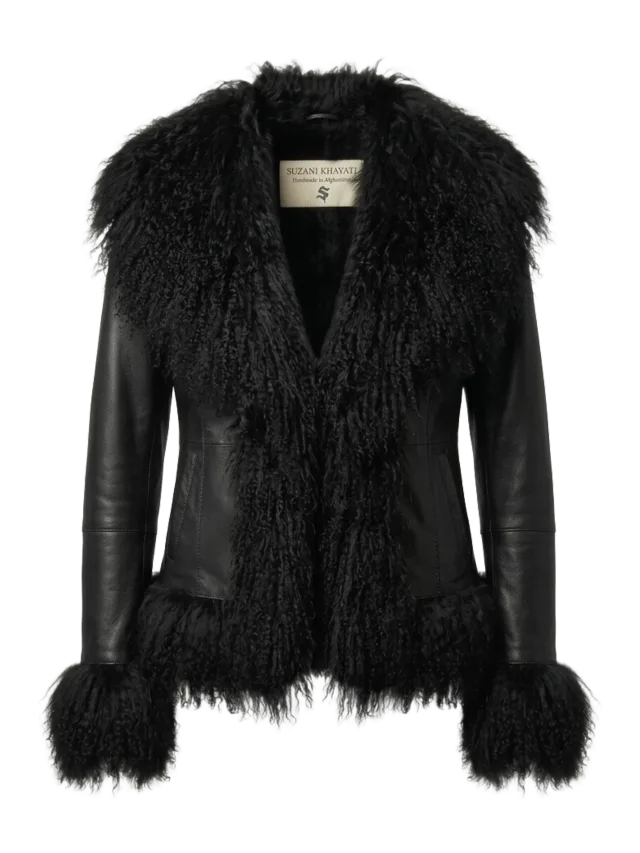 Suzani Khayati Delara Shearling Karakul Leather & Fur Coat