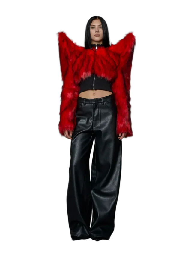 Namilia Doomsday Crop Faux Fur Jacket