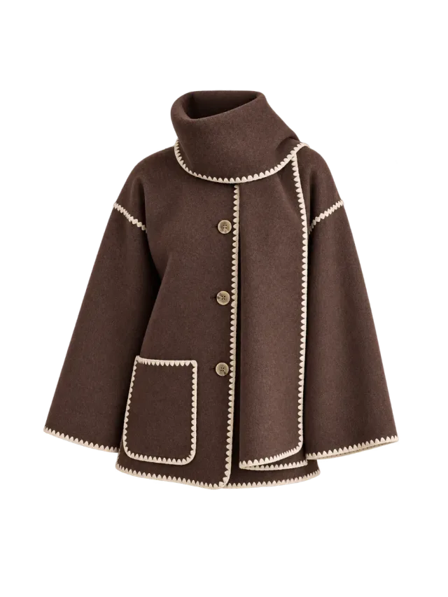 Quince Double-Faced Merino Wool Scarf Coat