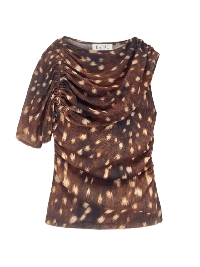 ESTHÉ Draped Printed Top
