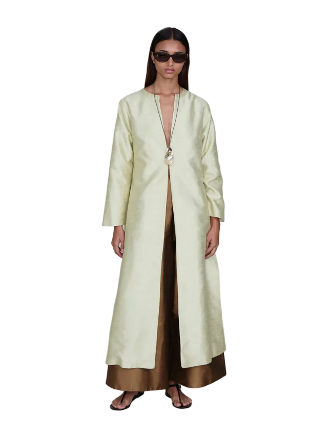 Chan Luu Dupioni Collarless Coat