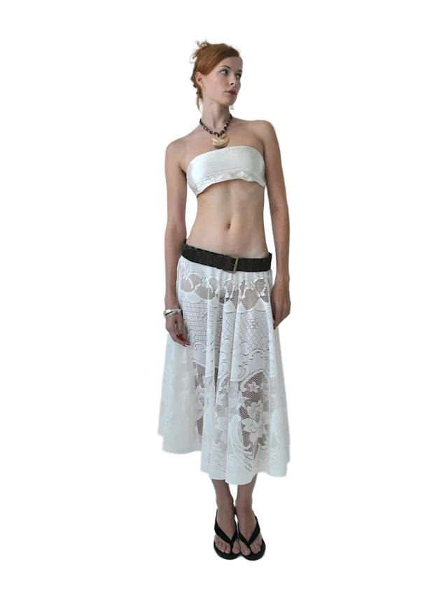 Concept A Label Eden Circle Lace Midi Skirt