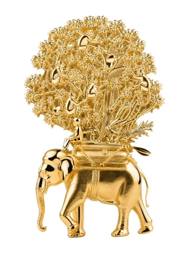 MISHO Elephant With Tree Brooch